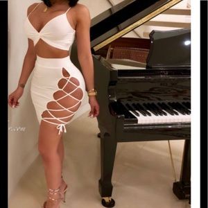 Sexy Lace Skirt Set (Ivory)